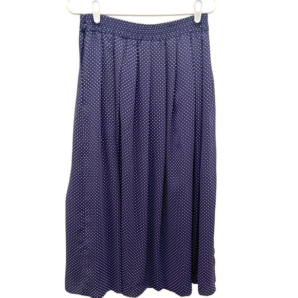 Vintage Talbots Women’s Purple Pleated Polka Dots Long Skirt Size 8 - Picture 2 of 5